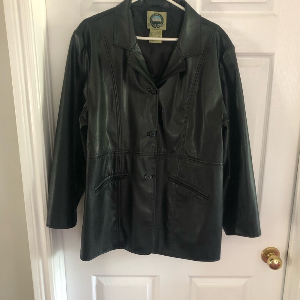 Faux leather XL Button Up Blazer Jacket